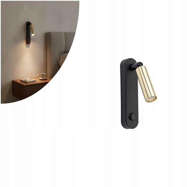 Nástěnné svítidlo s vypínačem Enzo Black Gold 6623 Tk Lighting