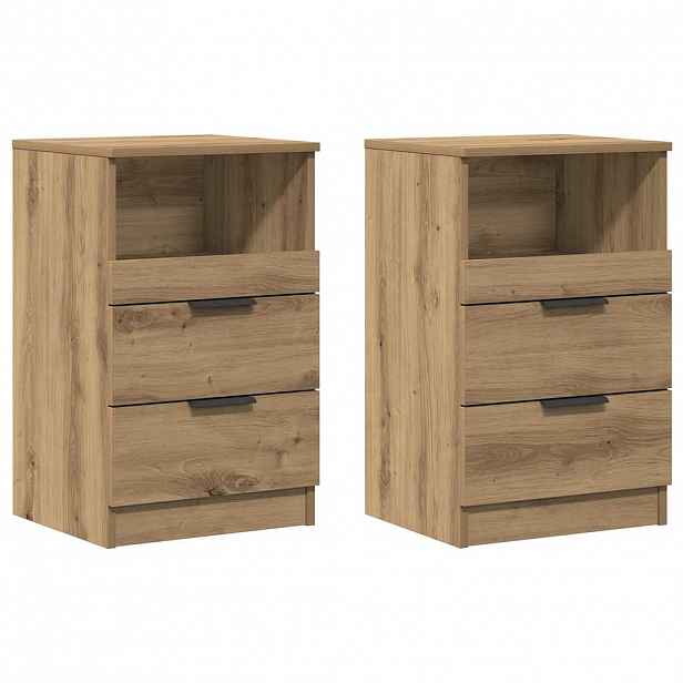vidaXL Bedside Cabinet 2 ks Dub artisan Medium Engineered Wood