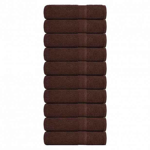 vidaXL Ručníky do sprchy FROGN 10 ks hnědé 70x140 cm 360 g/m²