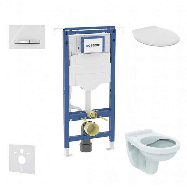Geberit Duofix - Set předstěnové instalace, klozet Alpha se sedátkem, tlačítko Sigma50, alpská bílá SANI11CD3105