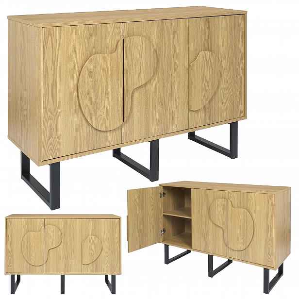 Komoda Nord s 3D frézou 120 cm dub do obývacího pokoje ložnice moderní velká