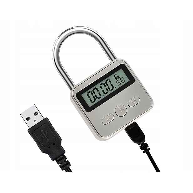 Kovový časový zámek Usb akumulátorový visací zámek s časovačem LCD displej