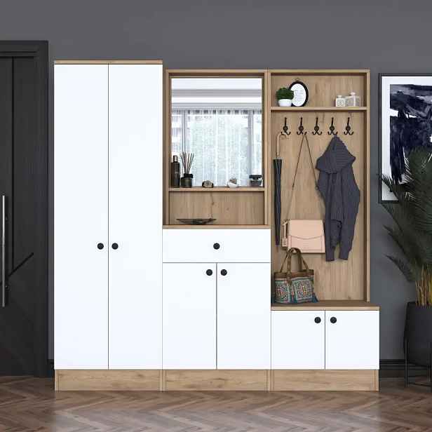 Casarredo Předsíňová stěna VIGANO - ořech/bílá