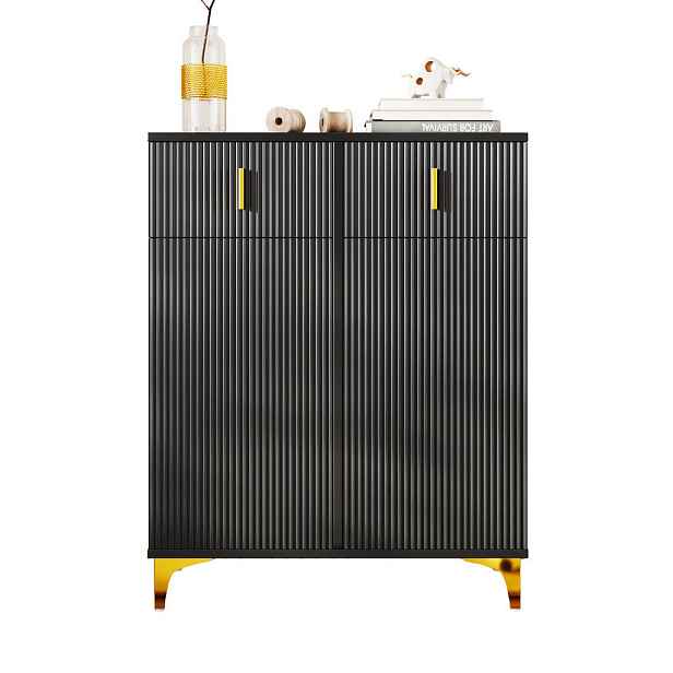 Modenvie SIDEBOARD z dřevotřísky, 83/35/101 cm černá se 2 dvířky a 2 zásuvkami
