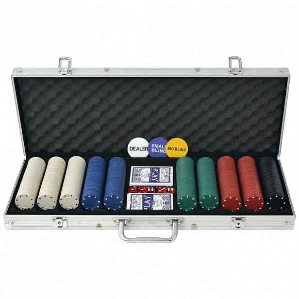 vidaXL Poker set s 500 žetony z hliníku