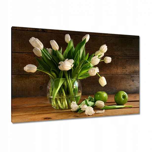 Obrazy 120x80 Bílé tulipány Desky