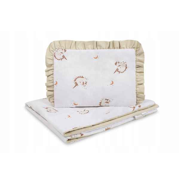Komplet Do Postýlky Bavlna Unicorn Beige 75X95 25X35 Polštář+deka