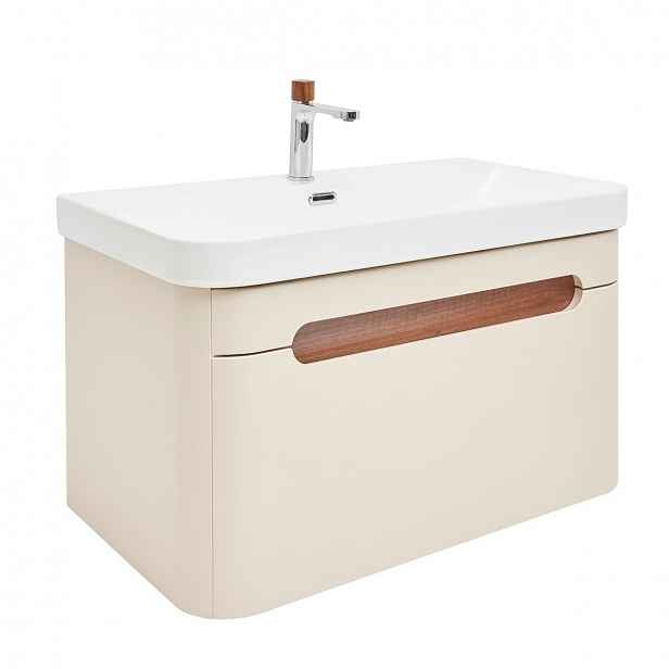 Koupelnová skříňka s umyvadlem a baterií SAT Fusion 77,5x43x45 cm pískově béžová mat SATFUSION80BEUBA