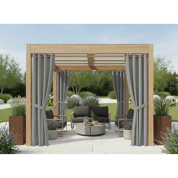 Venkovní zahradní závěs s kroužky GARDENIA RING světle šedá 794, šířka 140 cm, výška různé rozměry MyBestHome Rozměr: 140x180 cm