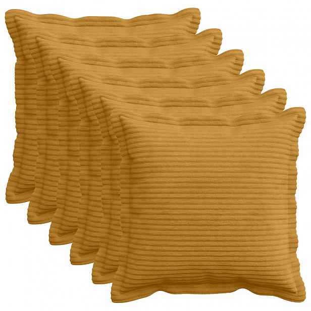 vidaXL Povlak na polštář 6 ks HOUTEN Žlutá 35 x 35 cm manšestr