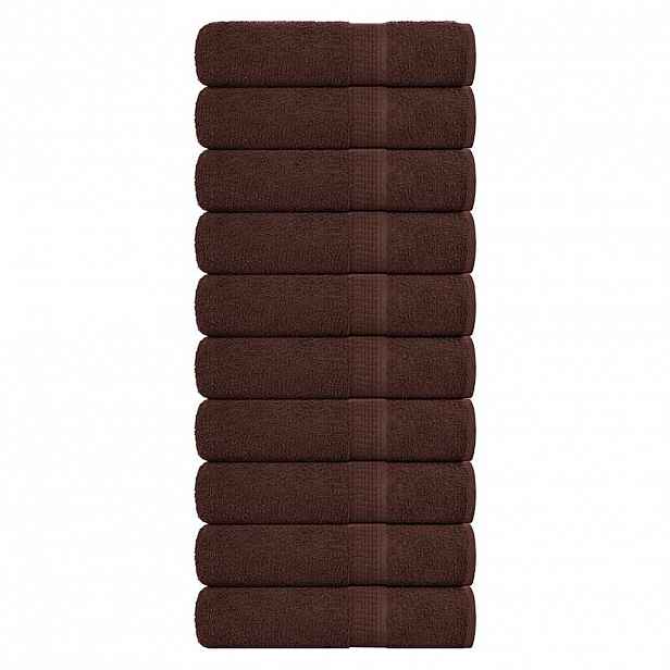 vidaXL Ručníky FROGN 10 ks hnědé 100x150 cm 360 g/m²