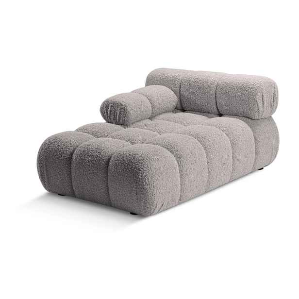 Světle šedý modul pohovky z textilie bouclé (levý roh) Bellis – Micadoni Home