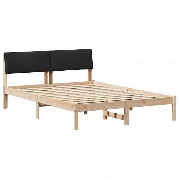 vidaXL Rám postele Hnědo-černá 135 x 190 cm Masivní borovicové dřevo