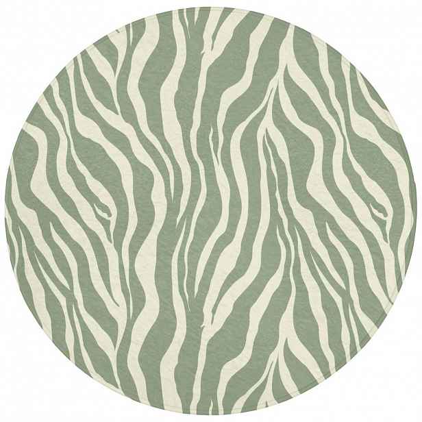 OnlyWow KOUPELNOVÁ PŘEDLOŽKA Zebra - Motiv - zelená 70x70 cm