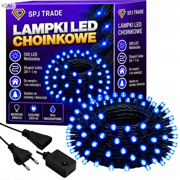 Vánoční Osvětlení Na Stromeček Venkovní 500 Led Modré Vánoční 34 M Vnitřní
