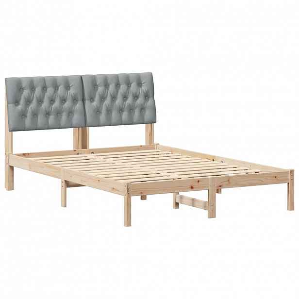 vidaXL Rám postele s čalouněným čelem s čelo Hnědá 160 x 200 cm