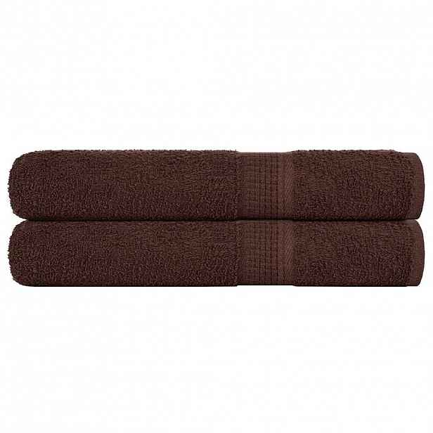 vidaXL Saunové osušky FROGN 2 ks hnědé 80x200 cm 360 g/m²