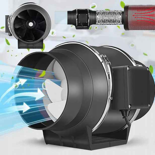 Kanálový ventilátor 220 m³/h, domácí koupelnový odtahový, výkonný, tichý, 100 mm