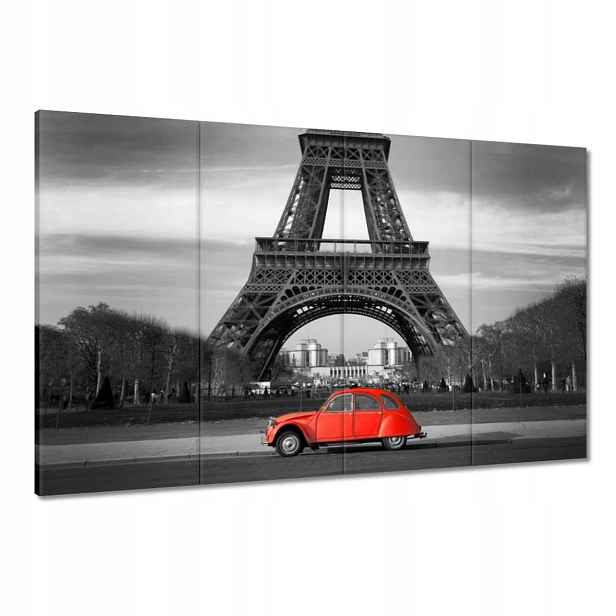 Obrazy 120x80 Červené autíčko Věž