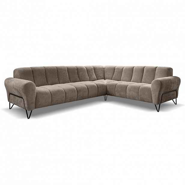 Beautysofa ROHOVÁ pohovka Volare bez funkce spaní, hnědá, levá