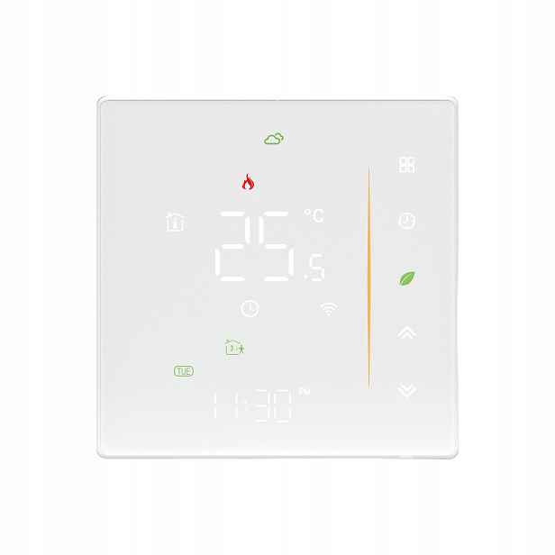 Wi-Fi termostat pro elektrické vytápění 16A Moes Tuya bílý