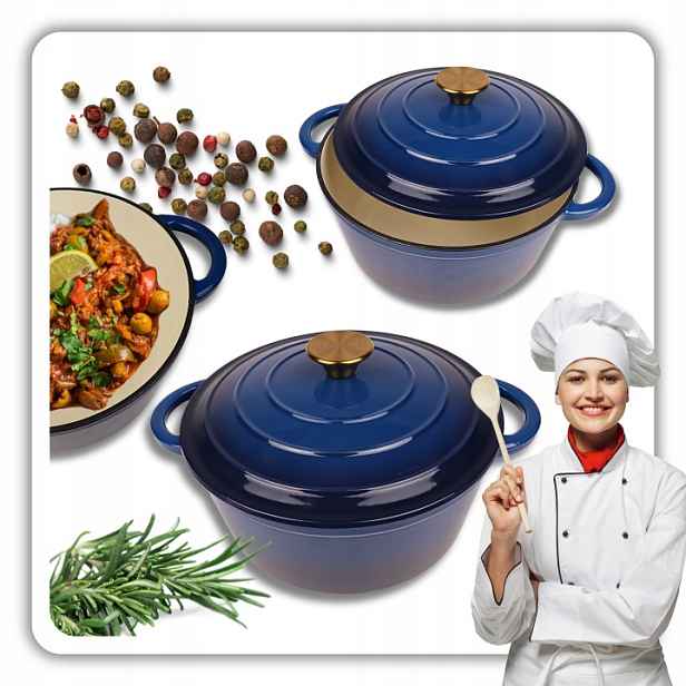 Hrnec 3 L Smaltovaná Poklice Tmavě Modrá Plyn/indukce Trouba 22 CM