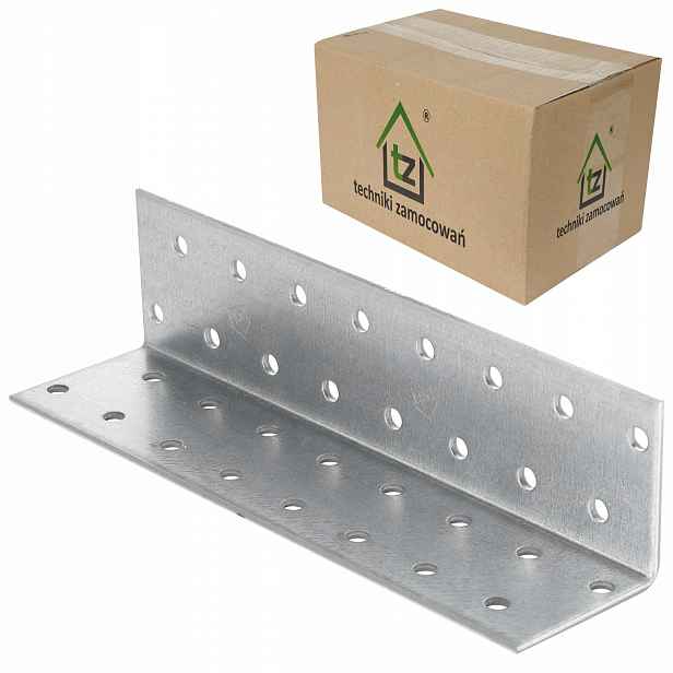 Perforované ocelové úhelníky 40x40x160 x 2 mm 50 ks montážních prvků KM17