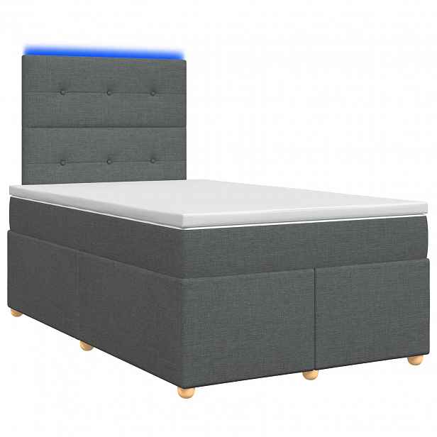 vidaXL Postel boxspring s matrací Tmavě šedá 120 x 190 cm Textil