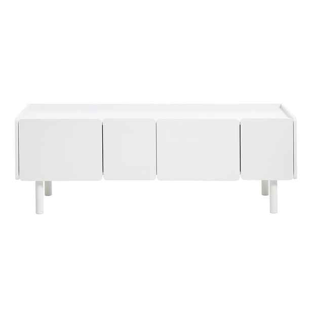 Bílý TV stolek 160x55x45 cm Bera – Unique Furniture