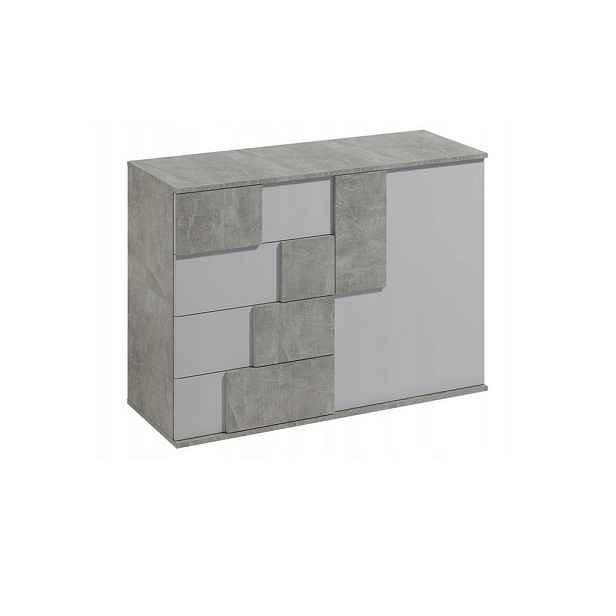 MASSENO KOMODA ESTRADA, 121/85/45 cm se 4 zásuvkami, počet dvířek: 1, taupe