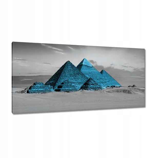 Obrazy 115x55 Modré pyramidy