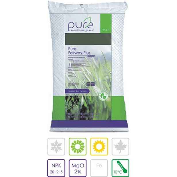 Trávníkové hnojivo Pure Fairway Plus, 19-3-5+2MgO, délka 6-8 týdnů, 25kg