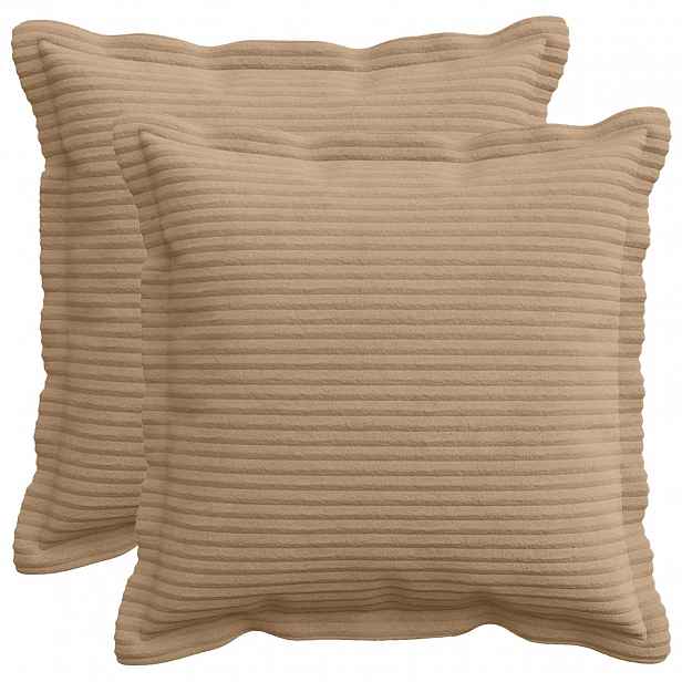 vidaXL Povlak na polštář 2 ks HOUTEN Hnědá 35 x 35 cm manšestr