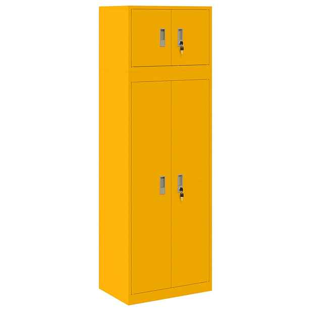 vidaXL Úložná skříňka 2 ks Hořčicově žlutá 60 x 40 x 180 cm Ocel