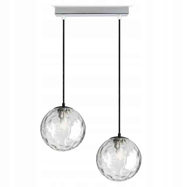 Závěsná stropní lampa Skleněný lustr Koule Průsvitné BZ2 Chrom Led G9