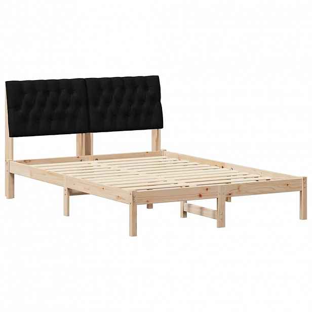 vidaXL Rám postele s čalouněným čelem s čelo Hnědá 160 x 200 cm