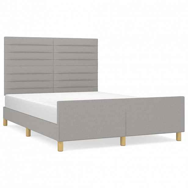 vidaXL Rám postele bez matrace světle šedý 140 x 190 cm textil