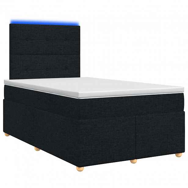vidaXL Postel boxspring s matrací s čelo Černá 120 x 190 cm Textil