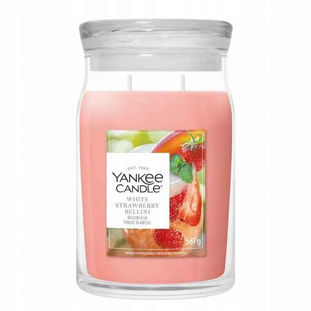 Bílá jahodová Bellini Yankee Candle velká vonná svíčka