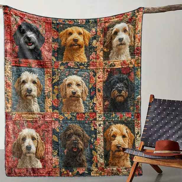 Deka přikrývka pléd psi pejsci goldendoodle labradoodle doodle 175x220 cm
