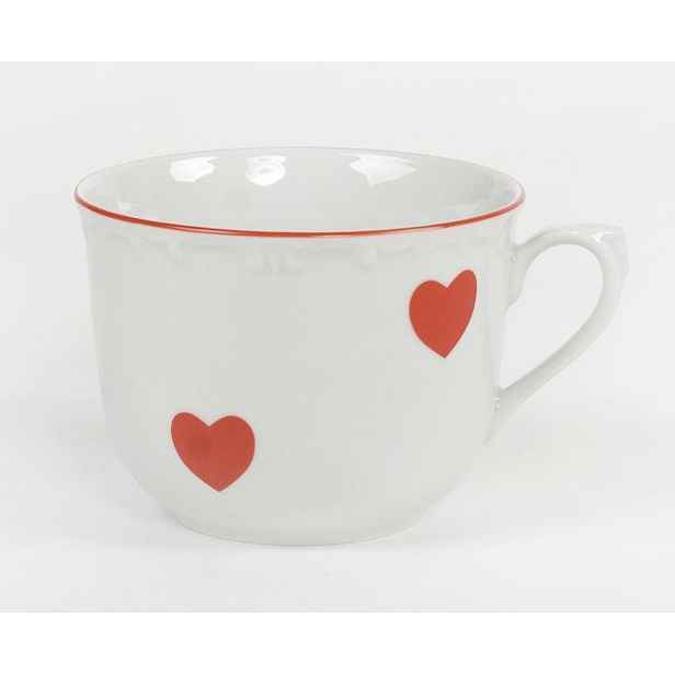 hrnek 270ml R -ČERV.SRDÍČKA, čes.porcelán