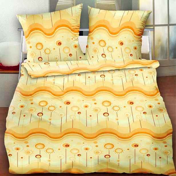 Krepové povlečení 140x200 Lízátka Oranžová s knoflíky 100% bavlna hrubá