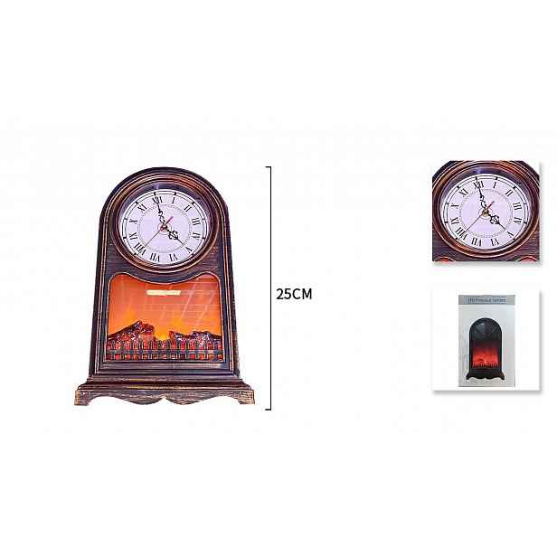 Led krbový hodinový efekt plamene 25 cm Retro Zlatý lampion vytvoří atmosféru