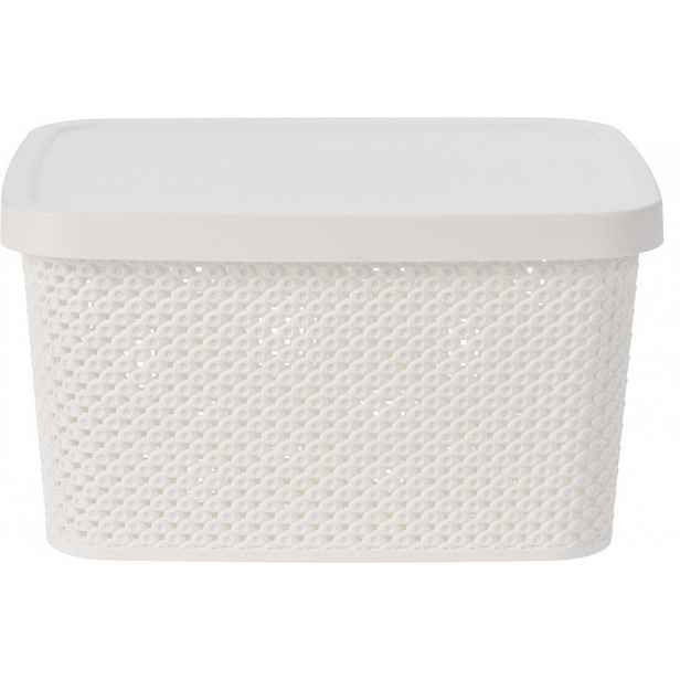 Úložný box s víkem Diamond 7 l, černý/bílý