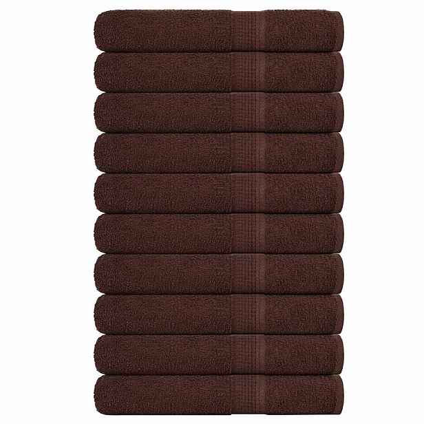 vidaXL Saunové osušky FROGN 10 ks hnědé 80x200 cm 360 g/m²