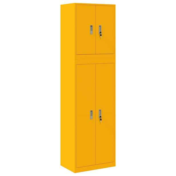 vidaXL Úložná skříňka 2 ks Hořčicově žlutá 60 x 40 x 210 cm Ocel