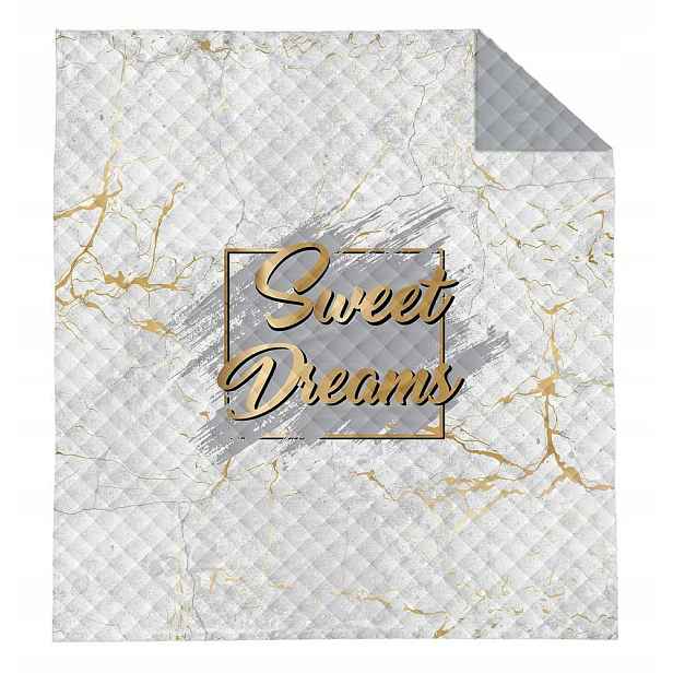 Přehoz 220x240 Sweet Dreams bílý zlatý šedý mramor K_57 112 Bedspread