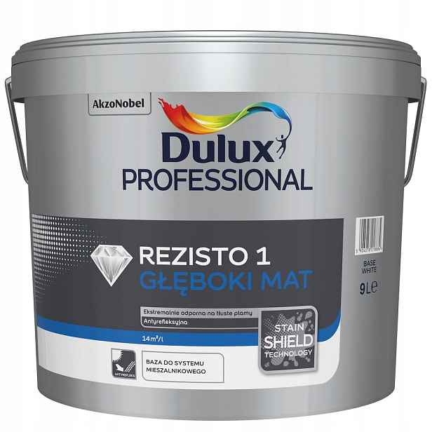 Barva barva Dulux Rezisto 1 Hluboký Mat 4,44 l Bílá