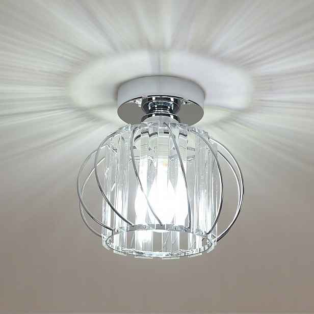 Lampa Sufitowa E27 Wiszaca Chrom Kryształ Nowoczesna Do Salonu Sypialni