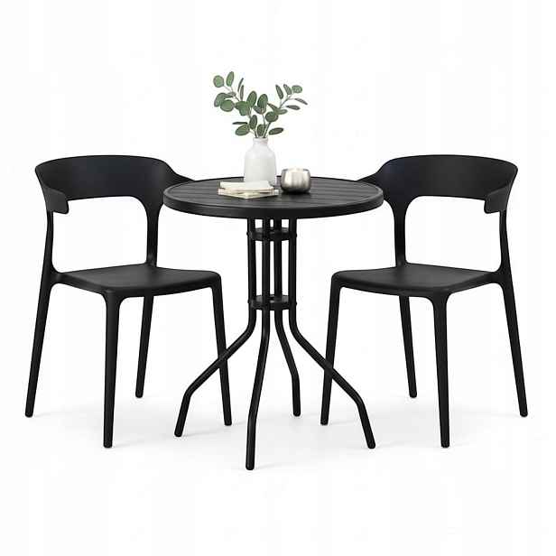 Set Balkonového Zahradního Nábytku Stolek 60 cm 2 Židle Terasa Balkon